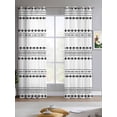 thumbnail image 2 of White Boho Geometric Sheer Curtains 63 Inch Length 2 Panels Set for Living Room/Bedroom, Abstract Art Dots Striped Kitchen Curtains Grommet Semi-Sheer Curtains Drapes Window Treatments 42"x63"x2, 2 of 7