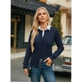 thumbnail image 7 of Women's Crew Neck Button Down Long Sleeve Cardigan Sweater, 7 of 7
