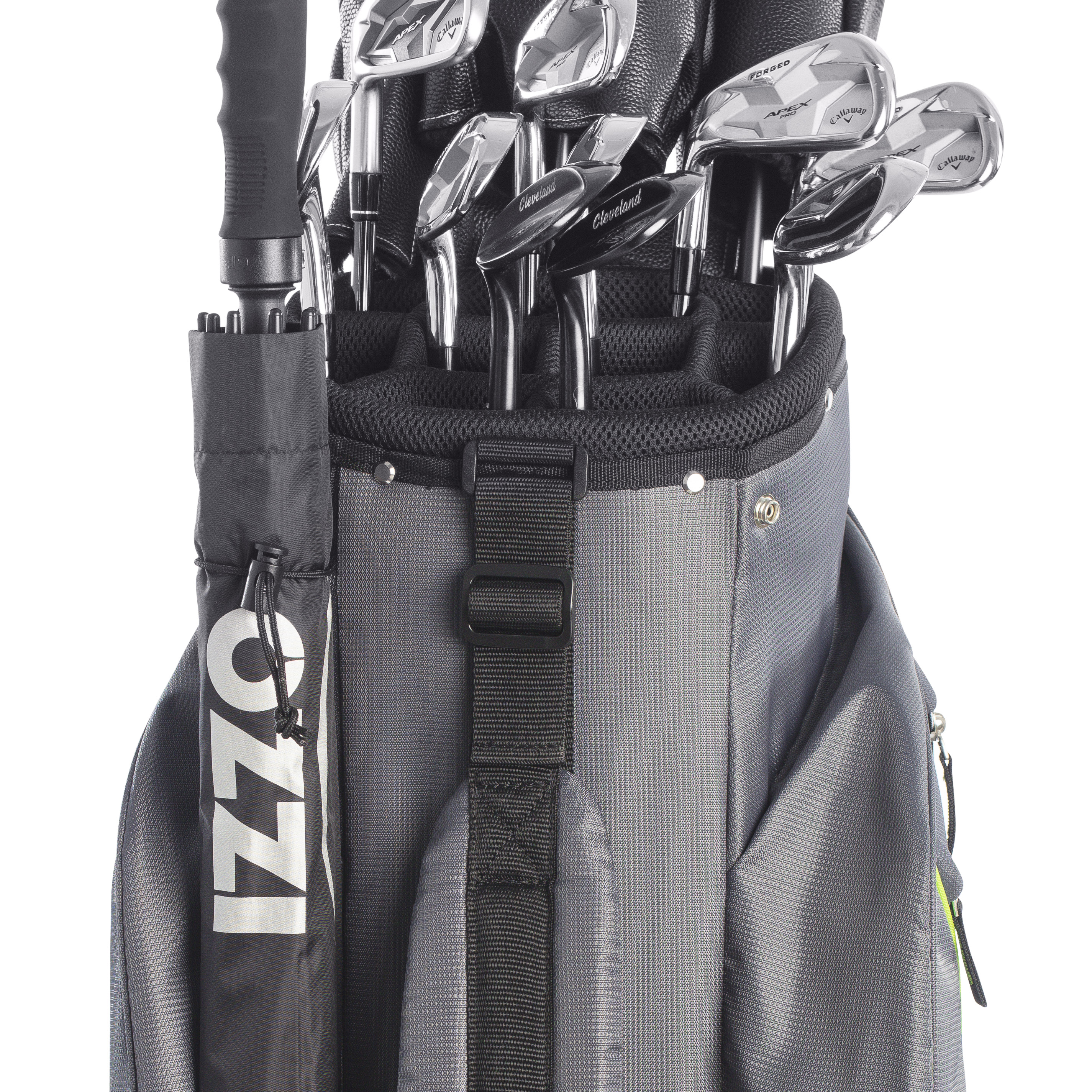 IZZO Golf Ultra-Lite Cart Bag, Gray/Lime photo 2