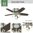 thumbnail image 2 of Hunter Fan Company, 51092, 42 inch Builder Brushed Nickel Low Profile Ceiling Fan with LED Light Kit and Pull Chain, 2 of 9