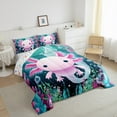 thumbnail image 3 of Castle Fairy Child Cute Sea Salamander Twin Comforter Sets,Cartoon Axolotl Bedding Set, 3 of 8