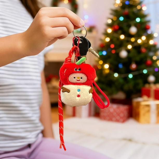 Colgante navideño, linda figura de jengibre, llavero, colgante, bolsa, decoración, regalo de Navidad, llavero de fibra de poliéster.
