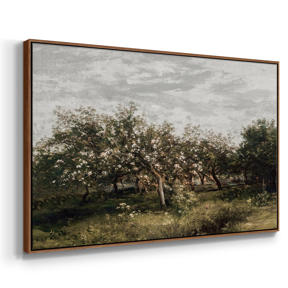 Vintage Landscape-MI By Wexford Home Framed in Walnut Wood Gallery Wrapped Canvas 25 in. x 37 in.