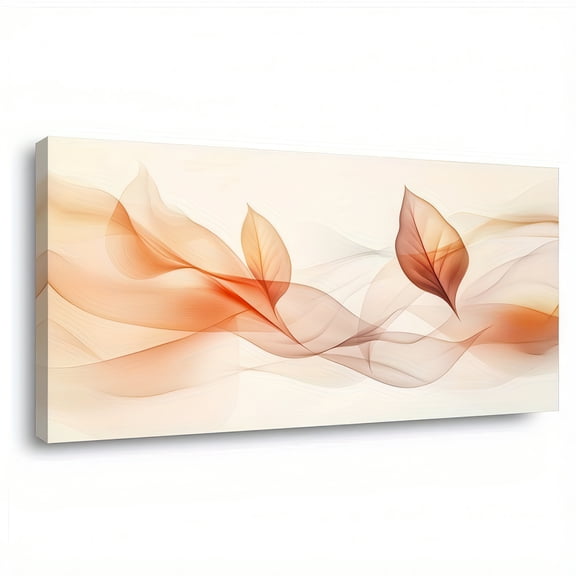 Abstract Leaf Art Canvas Print 48x24 inch Framed Wall Art Modern Home Decor Painting for Living Room Bedroom