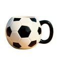 thumbnail image 2 of karymi Soccer Ball Shaped Ceramic Mug with Black Handle Game Day Drinkware for Sports Fans Athletes Microwave and Dishwasher Safe Kids Christmas Gifts Christmas Outdoor Decorations, 2 of 2