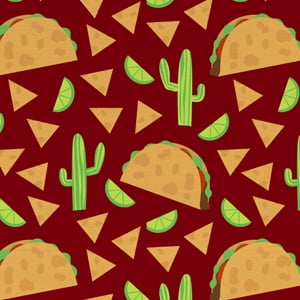 David Textiles, Inc. 36" x 44" 100% Cotton Taco Toss Precut Sewing & Craft Fabric, Brown