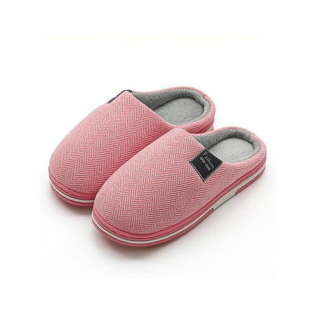

Daeful Women Men Home Shoes House Slippers Plush Lined Slipper Indoor Lightweight Breathable Bedroom Clogs Wine Red-Woman 7-8 (W)
