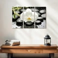 thumbnail image 2 of Elephant Stock White Orchid Wall Art - Horizontal Multi Panel Canvas - Living Room Wall Decor - Floral And Botanical Multi Panel - Black And White Decor - 23" x 14", 2 of 4