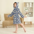 thumbnail image 2 of FORMRS Niños Bathrobe Unisex Hooded Robe Soft Plush Pajamas Sleepwear, Size 2-3T, Elegant Daisy Pattern, 2 of 7
