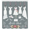 thumbnail image 3 of Ambesonne Dark Grey Shower Curtain, Fashion Wedding Dress, 69"Wx75"L, Charcoal Grey White, 3 of 3
