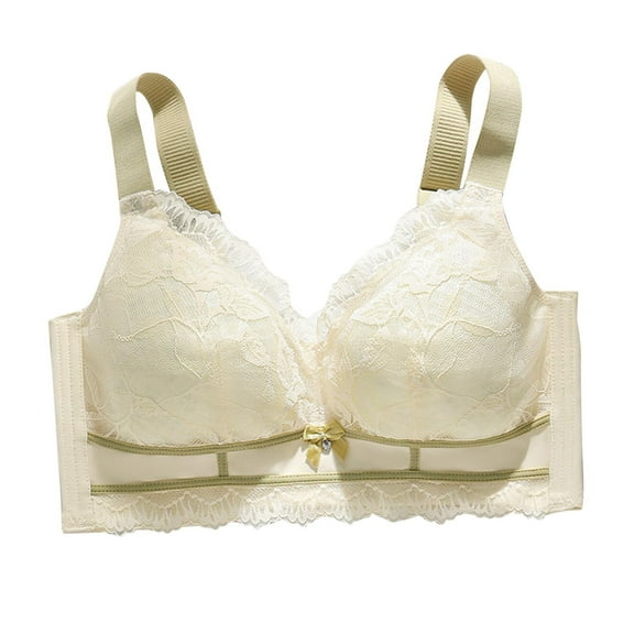 Snzhen Women's Plus Size Ultra-Thin Bras Solid Color Breast Collection Sagging Daily Bra