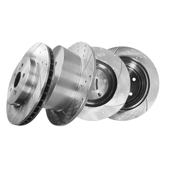 Set of 4 Front-Rear Drilled Slotted Brake Disc Rotors For 2004-2006 Lexus RX330
