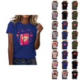 thumbnail image 1 of T-shirts de la Saint-Valentin pour Femmes 2026 Mode Manches Courtes Col Rond Cœur Graphique, 1 of 4