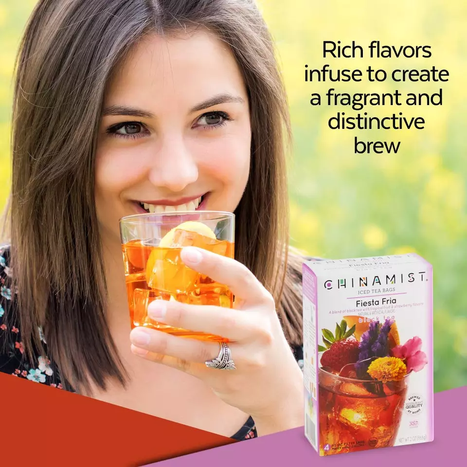 China Mist Naturally Flavored Fiesta Fria Iced Tea Bags, 4-Count Box, 6-Pack (Each Bag Yields 1/2 Gallon)