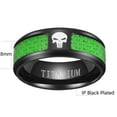 thumbnail image 2 of Matching Skull Rings Couple Ring Gold Plated Green 1.5 CT CZ Women Wedding Ring Set Male Ring, 2 of 6