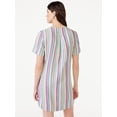 thumbnail image 3 of Free Assembly Women's Lace Up Mini Shift Dress with Short Sleeves, Sizes XS-XXXL, 3 of 6