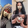 thumbnail image 3 of Máscara de media cara con dientes largos para disfraz de Halloween, Cosplay de Demon Samurai, esqueleto, Lobo, dragón, Tigre, Houjuu Nue, 3 of 4