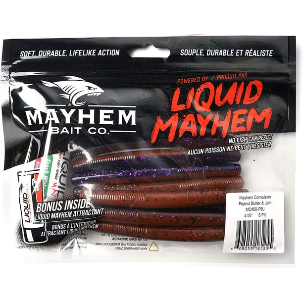 Mayhem Convulsion 2.75 Soft Plastic Fishing Lures 3 Pack. Stands