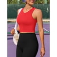 thumbnail image 3 of Anwell Ribbed Seamless Tank Top for Womens High Neck Cropped Tops Built-in Bra, 3 of 5