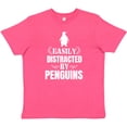 thumbnail image 3 of Inktastic Easily Distracted by Penguins Youth T-Shirt, 3 of 5