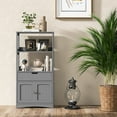 thumbnail image 7 of Bathroom Floor Cabinet, Freestanding Storage Cabinet with Open Shelves Drawer Door Cupboard, Kitchen Appliance Cabinet, 48" Bathroom Furniture for Living Room Kitchen Bathroom (Grey), 7 of 7