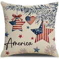 thumbnail image 3 of 4th of July Pillow Covers Set of 4,18x18 Inch,Decor Patriotic America USA Holiday Pillow Case Independence Memorial Day Decoration for Home Sofa Couch Red White and Blue, 3 of 6