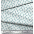 thumbnail image 2 of Soimoi Blue Rayon Fabric Pecan Leaves Decor Fabric Printed Yard 42 Inch Wide, 2 of 3