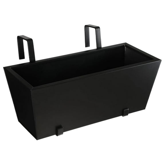 Metal Railing Planter Box - Adjustable Hanging Flower Pot Holder for Balcony, Deck, Fence, Porch, or Patio - Outdoor Iron Garden Plant Pot - Window Box for Apartment Railings - 1 Pack