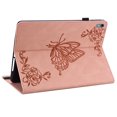 thumbnail image 3 of Allytech Lenovo Tab P11 Case 11-inch TB-J606F/ TB-J606X, PU Leather Slim Butterfly Embossed Kickstand Shockproof Shock Absorption Anti-scratch Case Cover for Lenovo Tab P11 11", Pink, 3 of 6