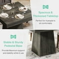 thumbnail image 5 of Tribesigns Square Dining Table for 4, 31.5-Inch Kitchen Table Small Dinner Table with Sturdy Pedestal Base, Farmhouse Dining Room Table for Home Dining Room, Living Room, Kitchen, Dark Gray, 5 of 7
