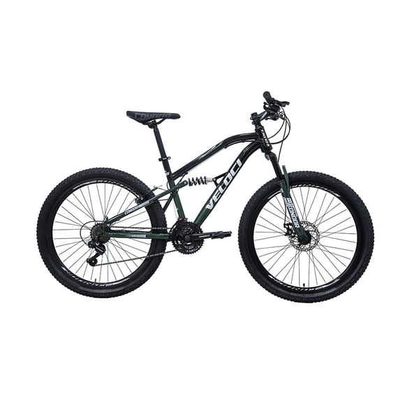 Bicicleta Veloci Naukas Pro FD Rodada 26 Verde De Montaña