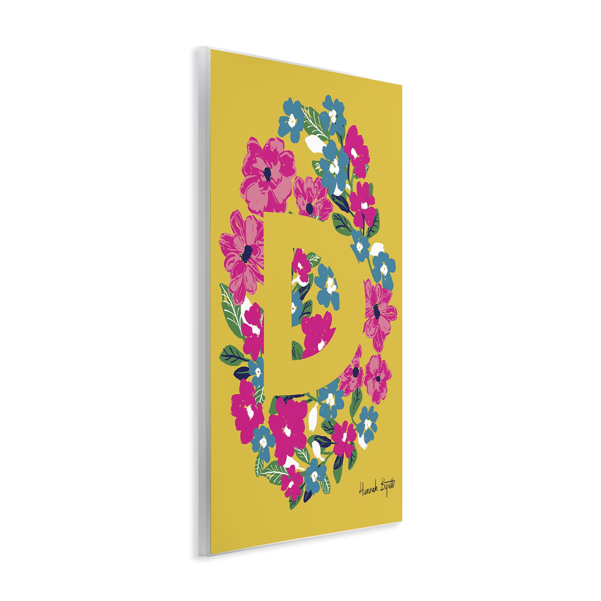 Stupell Industries Floral Bloom Letter D Botanical & Floral Painting Unframed Art Print Wall Art, 13 x 19