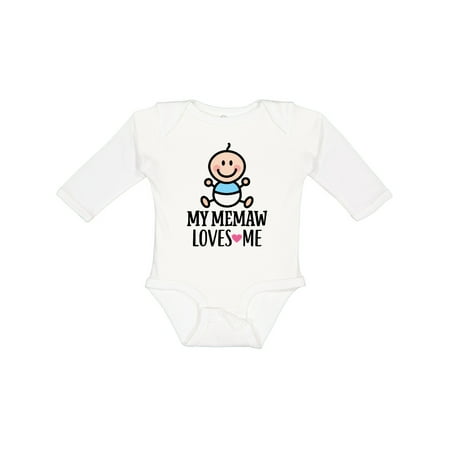 

Inktastic My Memaw Loves Me Baby Boy Gift Baby Boy Long Sleeve Bodysuit