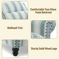 thumbnail image 5 of UIXE Stripe Pushback Recliner Chair Fabric Armchair Push Back Recliner Club Chairs Home Living Room, Stripe Blue, 5 of 6