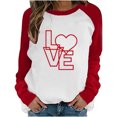 thumbnail image 1 of Camiseta de San Valentín para mujer, regalo para amantes, camiseta de manga larga, camiseta con costuras a juego de colores para mujer Fridja  hkj647, 1 of 6