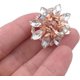 thumbnail image 4 of Juego de 3 pequeñas pinzas para el pelo metálicas teñidas en oro rosa con diamantes de imitación y cristales para mujeres y niñas, 4 of 5