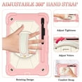 thumbnail image 3 of Shockproof Case for Samsung Galaxy Tab S8 X700/ Galaxy Tab S7 T870 11 Inch, Rugged Hybrid Protection Kids Friendly Detachable Shoulder Strap/ Hand Strap Rotating Kickstand Bumper Cover, Rosegold, 3 of 6