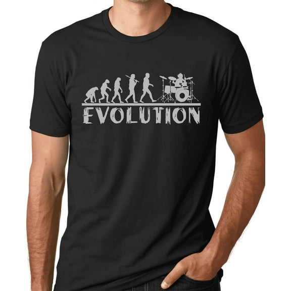 Think Out Loud Apparel Drummer Evolution Funny T-Shirt Drums Band Humor Tee Shirt