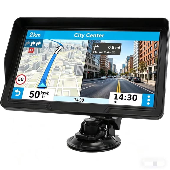 9" GPS Navigator for Car Truck RV, GPS Navigation System with 2026 Maps Free Lifetime Updates, Custom Truck Routing, Speed Camera Alerts, Day/Night Mode