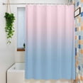 thumbnail image 3 of Pink Blue Ombre Waterproof Shower Curtain, Stall 36"x72" Washable Polyester Fabric Shower Curtains for Bathroom, Pink Gradient Color Modern Abstract Art Decorative Bathtub Curtain Sets with Hooks, 3 of 9