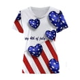 thumbnail image 4 of Dyegold Summer Tops for Women 2023, Star Stripes 4th July Cute Summer Tops for Women Casual Tops US Flag Loose Short Sleeve Tees Shirt V-Neck ​Tunic Tops, 4 of 5