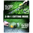 thumbnail image 3 of 21V Cordless Hedge Trimmer & Grass Shear, Electric 2-in-1 Bush Trimming Tool with 4.5"/8.5" Blades, 3 of 6