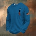 thumbnail image 3 of Generic Men's 250 Anniversary USA Shirt Crewneck Long Sleeve Pullover Sweatshirts Casual Faith Cross Printed Sweatshirt, 3 of 3