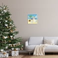 thumbnail image 3 of Stupell Industries Festive Snowman Beach Holiday Painting White Framed Art Print Wall Art, 17 x 17, 3 of 9