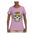 thumbnail image 2 of Wild Bobby Day Of The Dead Sugar Skull Pop Culture Women Graphic Tee, Light Pink, Medium, 2 of 5