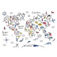 thumbnail image 3 of Zaman, Farida 18x13 Black Modern Framed Museum Art Print Titled - World Map, 3 of 5
