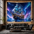 thumbnail image 6 of Sailing Ship and Celestial Portal Tapestry Wall Hanging, 6 of 7