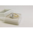 thumbnail image 2 of Halo Jewelers 14k Yellow Gold 2 1/4 Carat (Ctw) Center 8MM Round Cut Lab Created Moissanite And Natural Diamond Halo Cluster Engagement Rings for Women (2.25 Cttw) Ring Size-8, 2 of 5