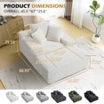 thumbnail image 2 of 67" Chaise Lounge Chair Indoor, Oversized Sleeper Sofa Bed with Wide Armrest, Upholstered Corduroy Boneless Couch Reading Chairs, White, 2 of 8
