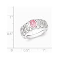 thumbnail image 3 of White Sterling Silver Ring Band Fashion Cubic Zirconia CZ Pink, 3 of 3